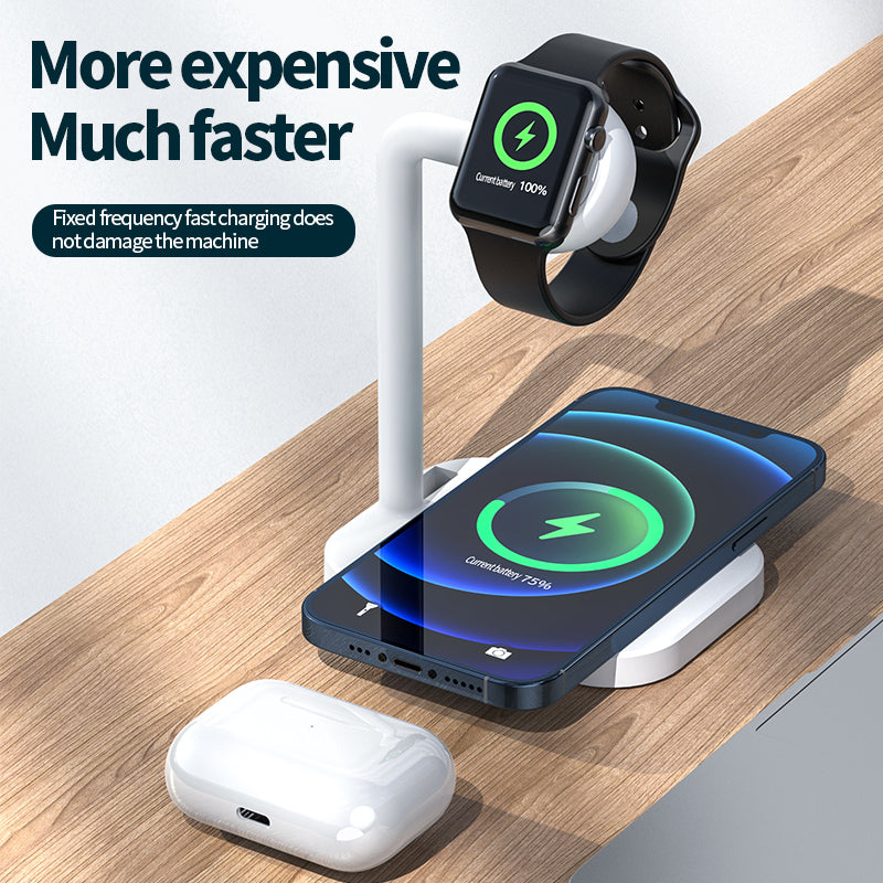 15W fast charging Desktop 2 in 1 magnetic wireless charger 978