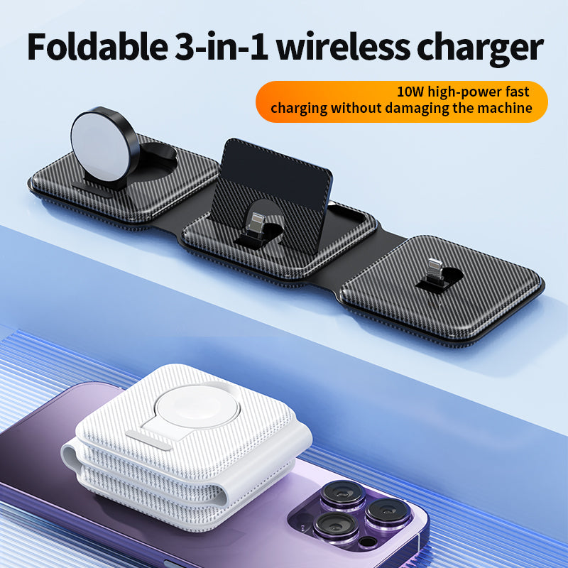 Foldable 10W 3 in 1 wireless charger