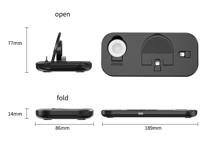 Fast 3 in 1 Wireless Charger doce base for iPhone A32