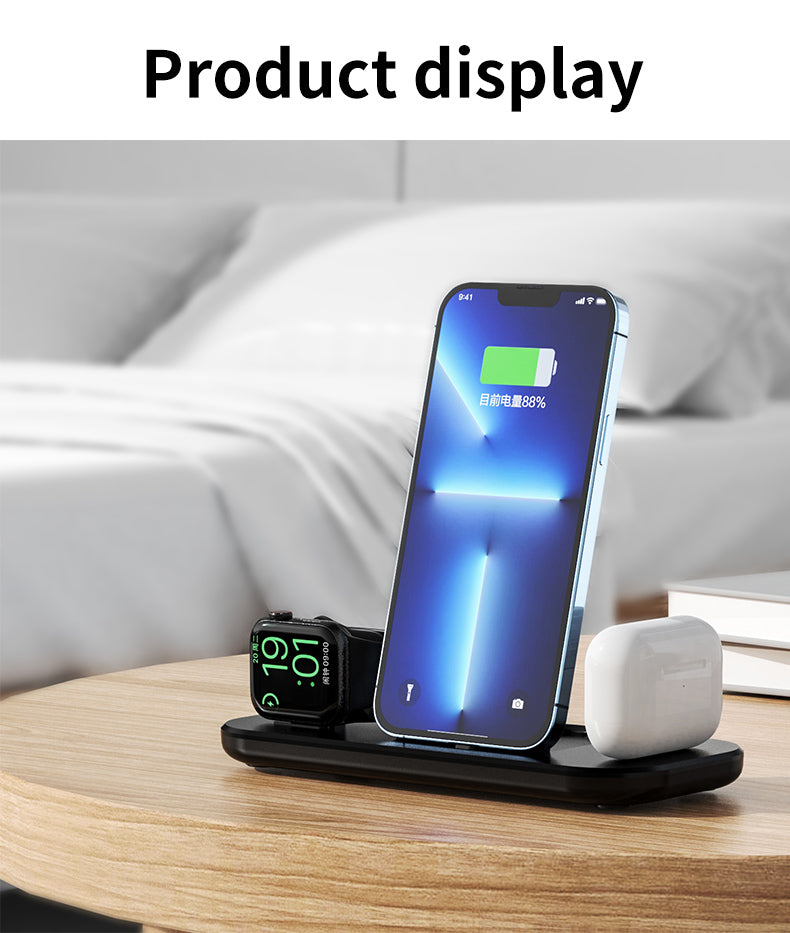 Fast 3 in 1 Wireless Charger doce base for iPhone A32