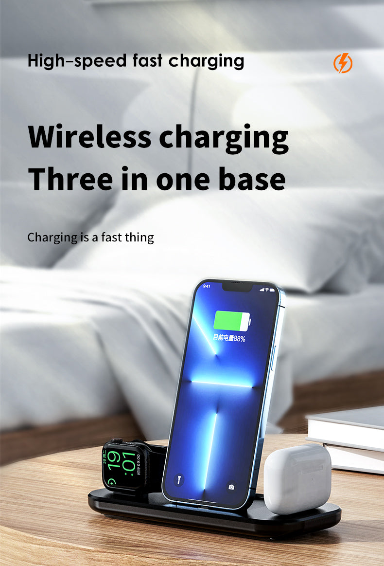 Fast 3 in 1 Wireless Charger doce base for iPhone A32