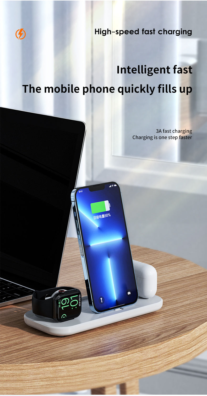 Fast 3 in 1 Wireless Charger doce base for iPhone A32