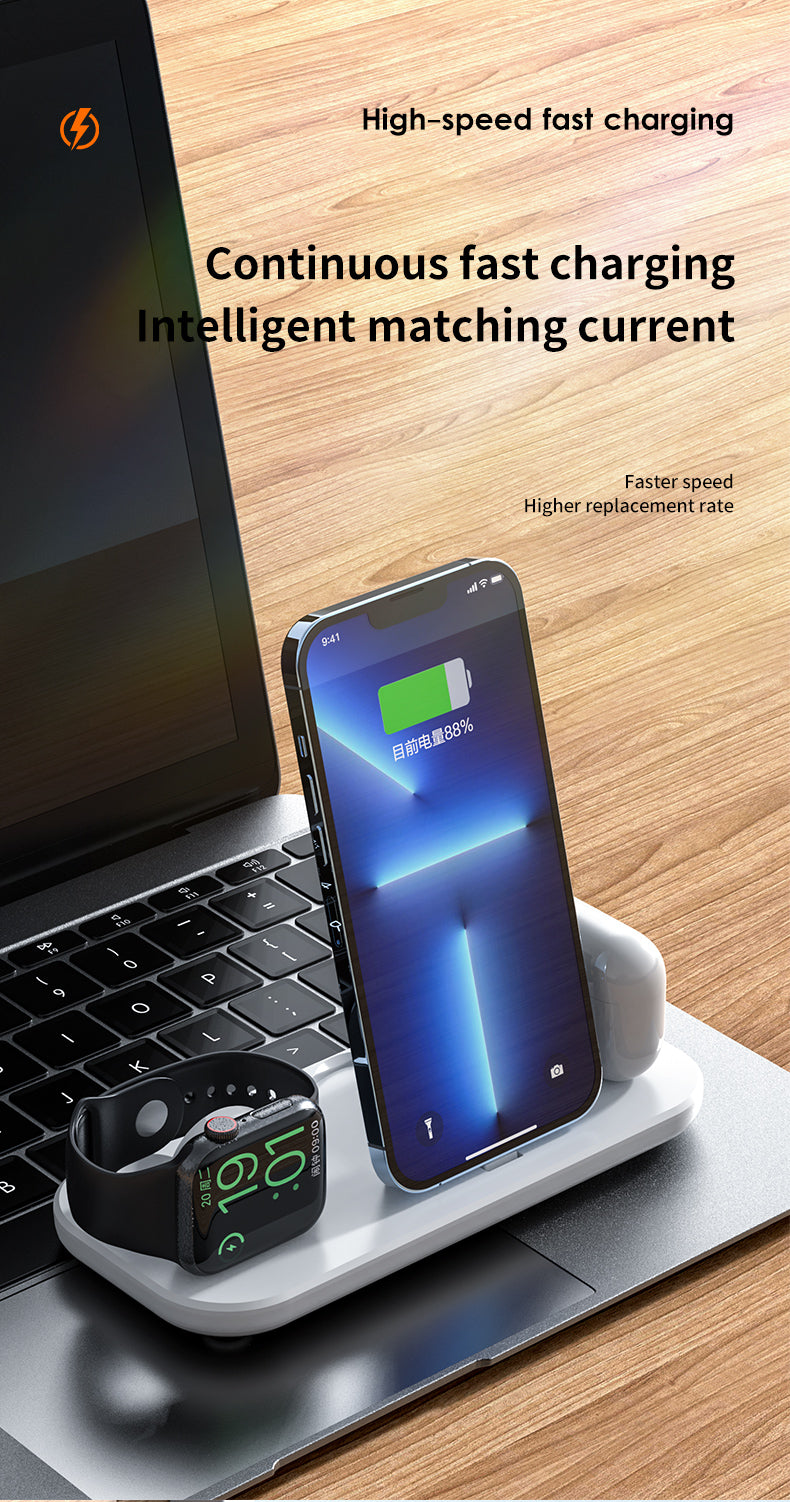 Fast 3 in 1 Wireless Charger doce base for iPhone A32