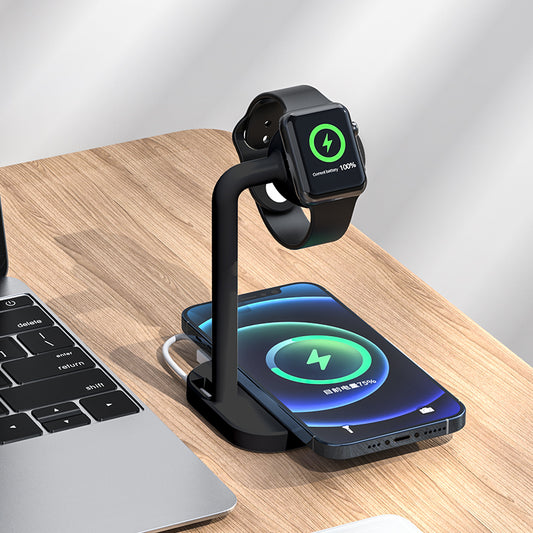 15W fast charging Desktop 2 in 1 magnetic wireless charger 978