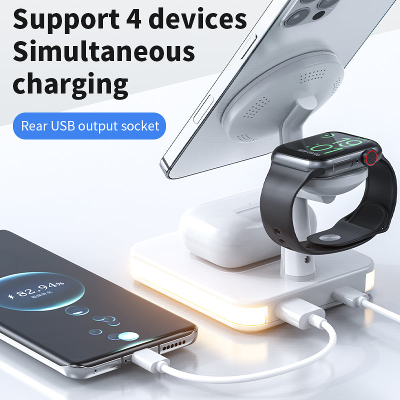 15w 3 In 1 Magnetic Wireless Charger With Led Lamp 991