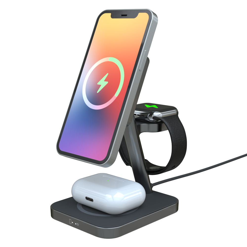 3 in 1 wireless charger cellphone holder with adjustable angle