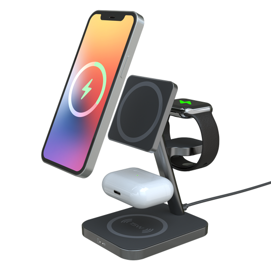 3 in 1 wireless charger cellphone holder with adjustable angle