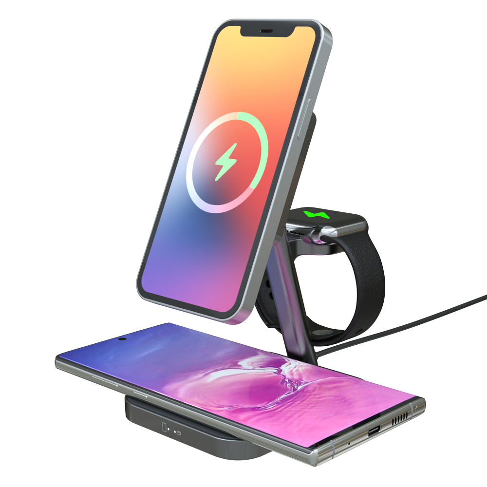 3 in 1 wireless charger cellphone holder with adjustable angle