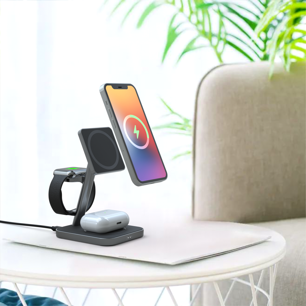 3 in 1 wireless charger cellphone holder with adjustable angle