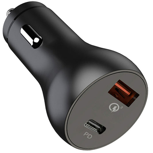 Black 36W Quick Car Charge QC3.0 PD20W USB C Car Charger Type-C Mini Dual Usb Car Charger With Led
