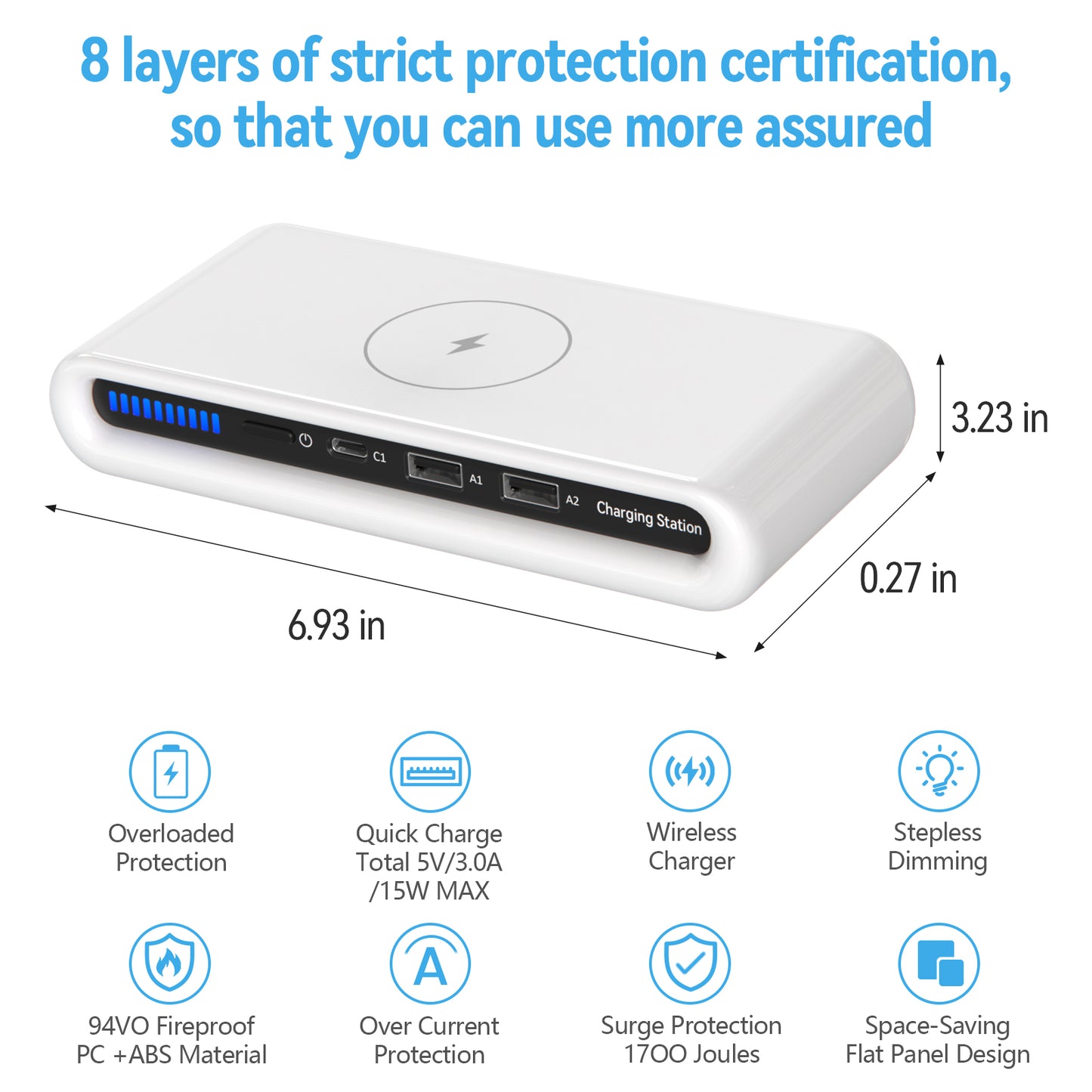 Lastest 30W multi-port  4 in 1  wireless charging station with 2 USB-A + 1 Type-C N67