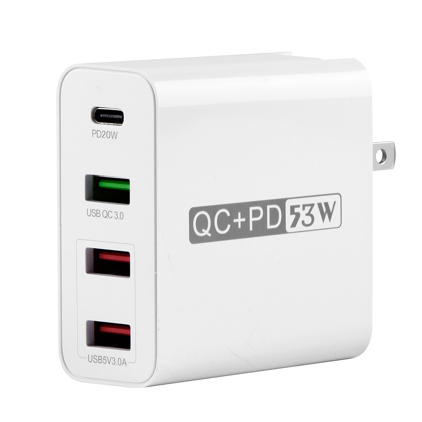 Multi-ports charger QC +PC 53W US Standard power adapter plug foldable for easy storage charging head