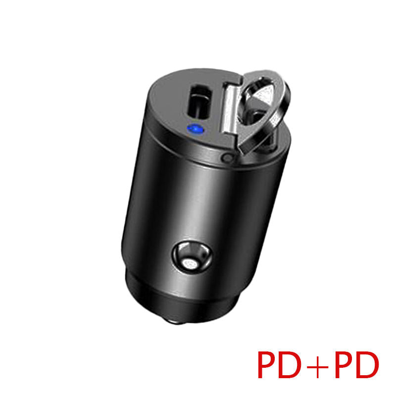 PD 30W Car Mini Charger Fast Charging Dual USB Type C Auto Cigarette Lighter Adapter Accessories 12-24V PD Charger