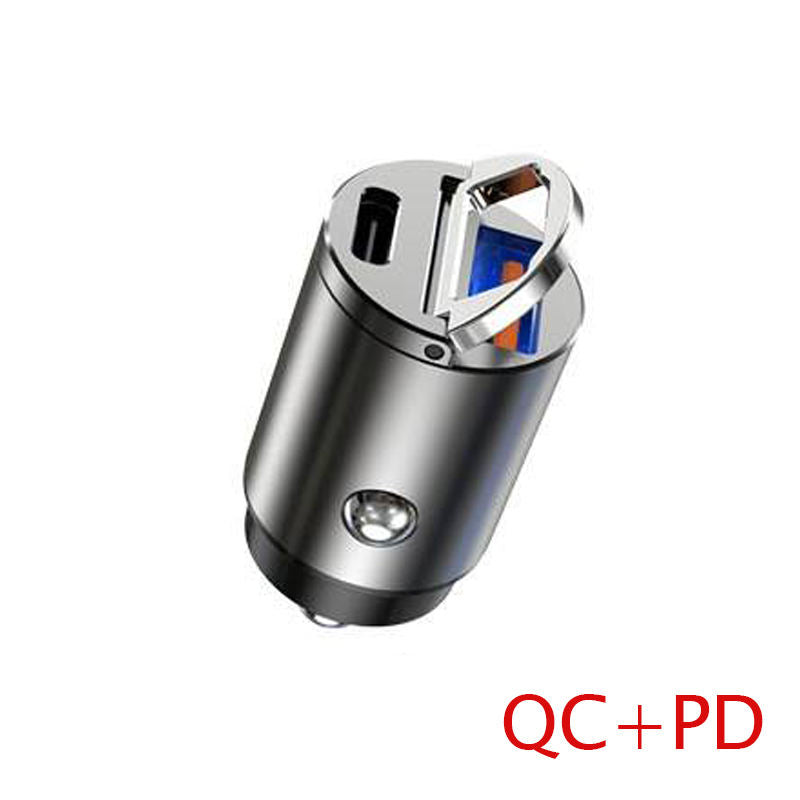 PD 30W Car Mini Charger Fast Charging Dual USB Type C Auto Cigarette Lighter Adapter Accessories 12-24V PD Charger