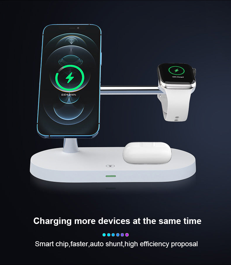 5 In 1 Magnetic Wireless Charger Station with night light T268