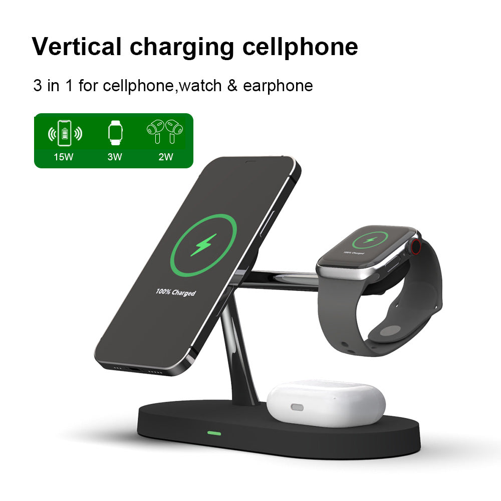 5 In 1 Magnetic Wireless Charger Station with night light T268