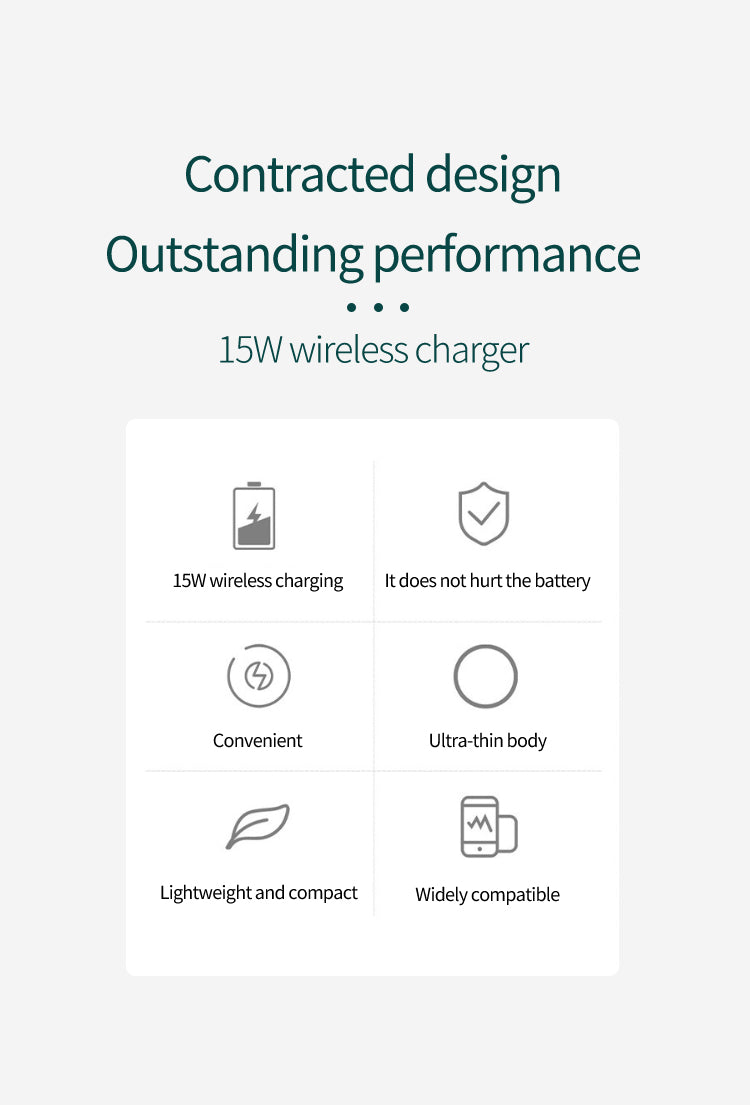 ultra-thin 15W fast charging round wireless charger pad 61